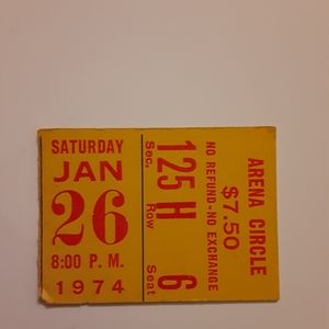 Vintage 1-26-1974 St. Louis Blues Hockey Ticket Stub Darryl Sittler Goal FairCon